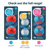 Zeus Duo Ball 6.3cm With Squeaker & Glo