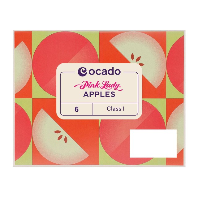 Ocado Pink Lady apples 6 pack, imported from the UK