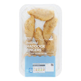M&S Battered Haddock Fingers 230g, imported from the UK