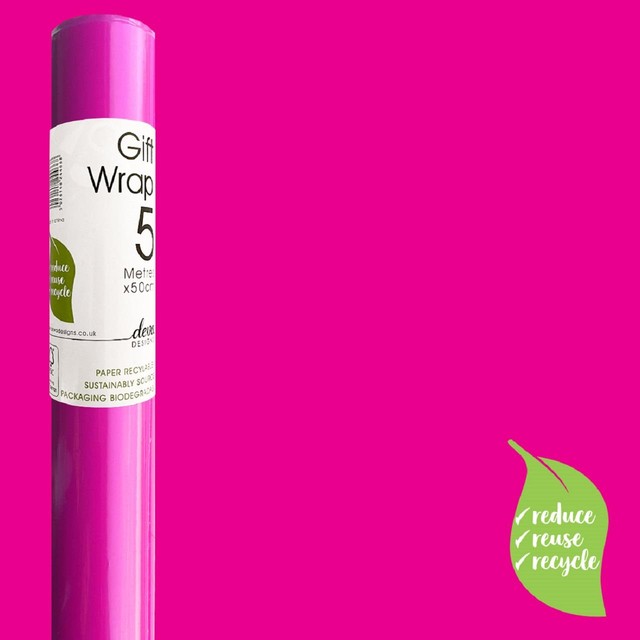 Deva Designs pink wrapping paper 5m x 50cm, imported from the UK