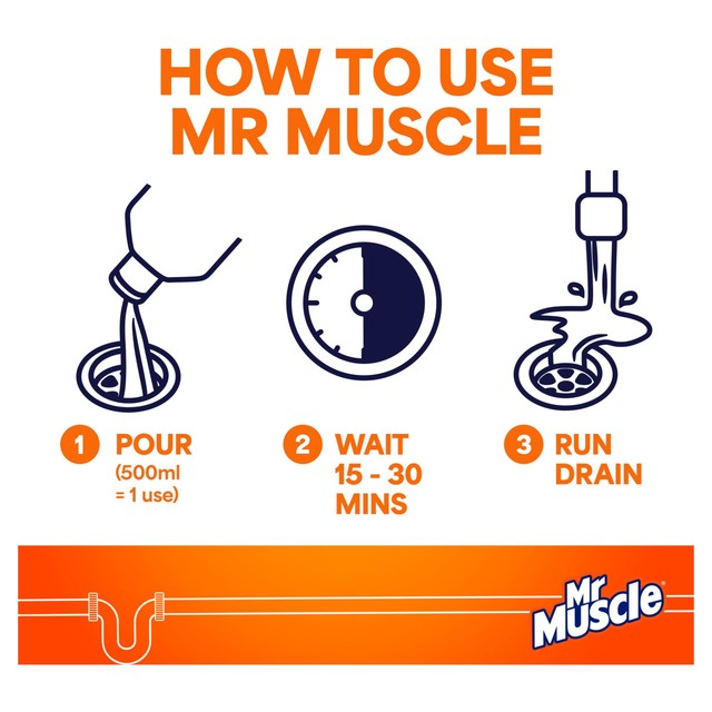 Mr Muscle kitchen drain gel 500ml, imported from the UK