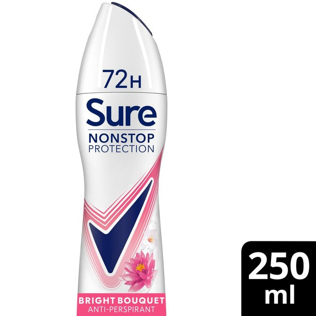 Sure Anti-Perspirant Deodorant Spray Bright Bouquet 250ml (British brand)