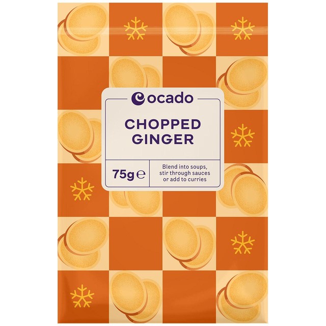 Ocado frozen chopped ginger 75g, imported from the UK