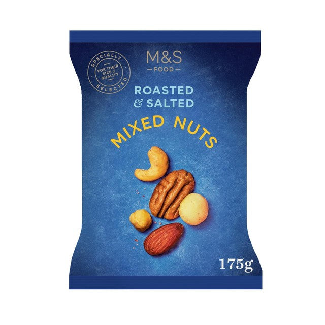 M&S Roasted & Salted Mixed Nuts 175g, imported from the UK