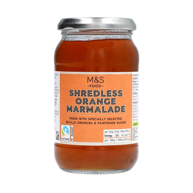 Marks and Spencer Orange Marmalade No Peel 454g, imported from the UK