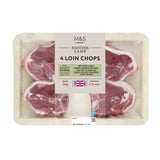 M&S 4 British lamb loin chops 360g, imported from the UK