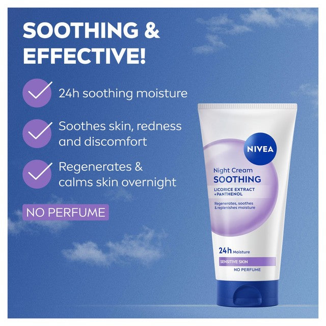Nivea night cream for sensitive skin 50ml, imported from the UK