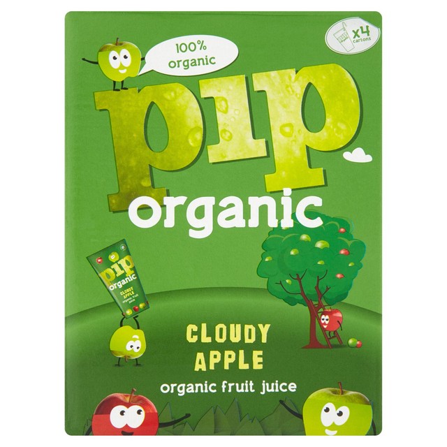 Pip Organic cloudy apple juice 4x180ml cartons, imported from the UK