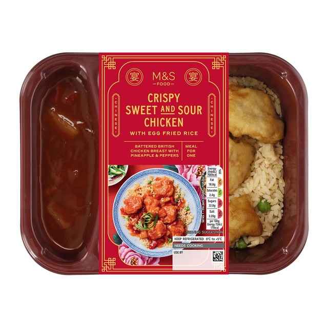 M&S Battered Sweet & Sour Chicken meal 400g, imported from the UK
