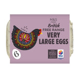 M&S free range very large eggs 6 pack, imported from the UK