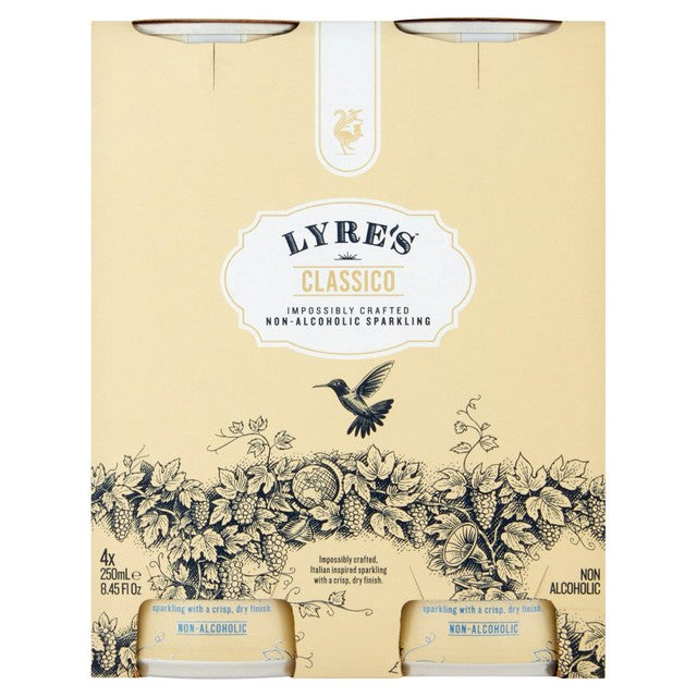 Lyre's Classico non-alcoholic sparkling drink 4 x 250ml cans, UK version
