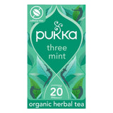 Pukka Three Mint Tea with Peppermint herbal tea bags 20 pack, imported from the UK