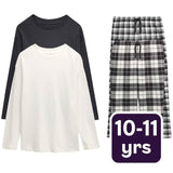 M&S Check Pyjamas Black Pyjama Set 10-11 Years