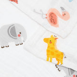Bloomsbury Mill organic muslin squares Jungle Cubs 6 pack - British product
