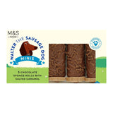 M&S Mini Walter the Sausage Dogs chocolate sponge rolls 180g, imported from the UK