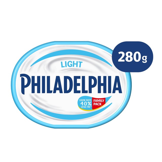Philadelphia Light cream cheese 280g, imported from the UK