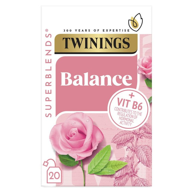 Twinings Balance Tea rose and lemon balm 20 tea bags (British brand)