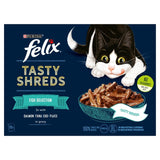 Felix Tasty Shreds Fish Selection in Gravy wet cat food 12 x 80g - British product