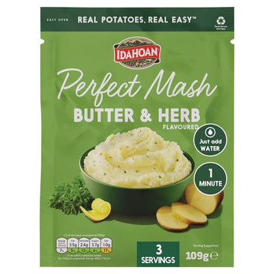 Idahoan Butter & Herb Instant Mashed Potatoes 109g