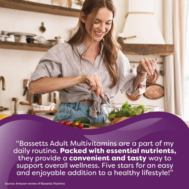 Bassetts Raspberry & Pomegranate Adult Multivitamin Pastilles 30 pack, imported from the UK