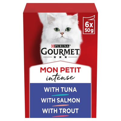 Gourmet Mon Petit Fish Variety Tuna Salmon Trout Wet Cat Food 6x50g