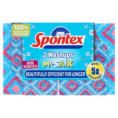 Spontex Mosaik Non-Scratch Washups Sponge Scourers 2 Pack