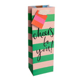 Caroline Gardner Cheers To You bottle gift bag 225x275x150mm - British product
