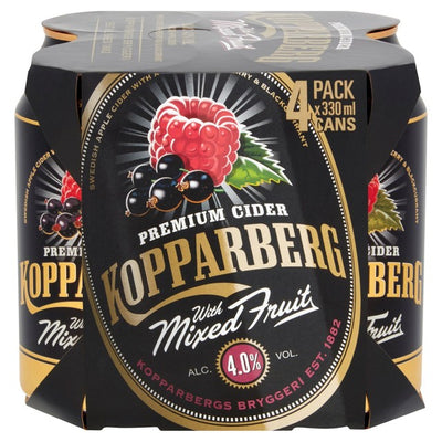 Kopparberg Mixed Fruit Cider Raspberry & Blackcurrant 4 x 330ml