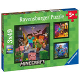 Ravensburger Minecraft Biomes 3x 49 piece jigsaw puzzles, imported from the UK