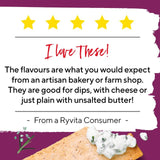 Ryvita rosemary and sea salt flatbread crackers 125g, imported from the UK