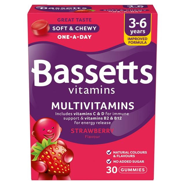 Bassetts Vitamins Strawberry Flavour Multivitamins Gummies 3-6 Years x30