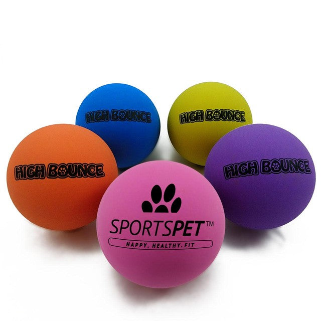 SportsPET High Bounce Multi-Colour Dog Ball Toy 6cm (British brand)