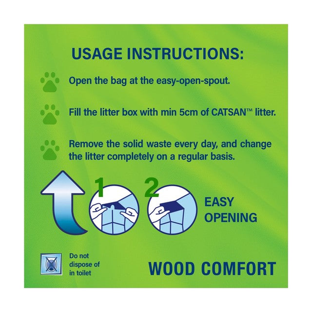 Catsan Wood Comfort Non Clumping cat litter 20L - British product