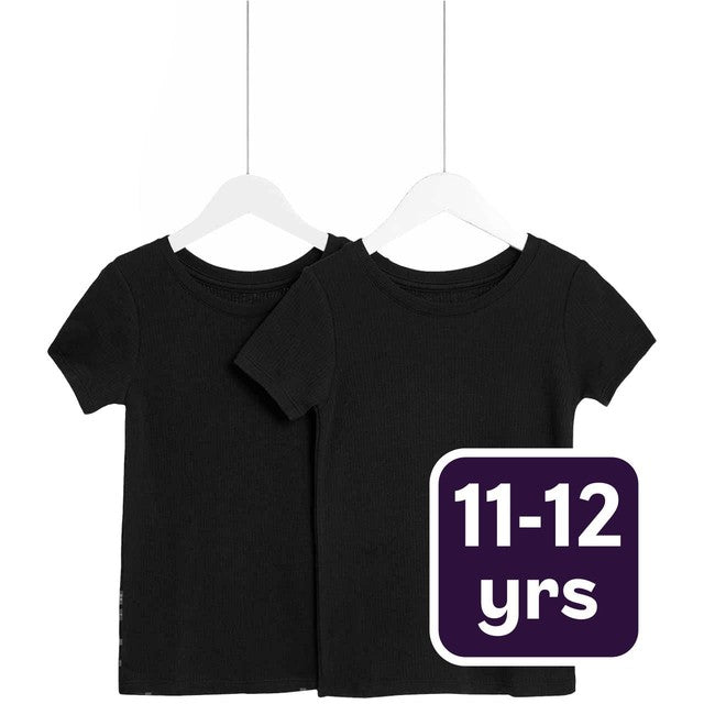 M&S Thermal Tops Black 11-12 Years, imported from the UK