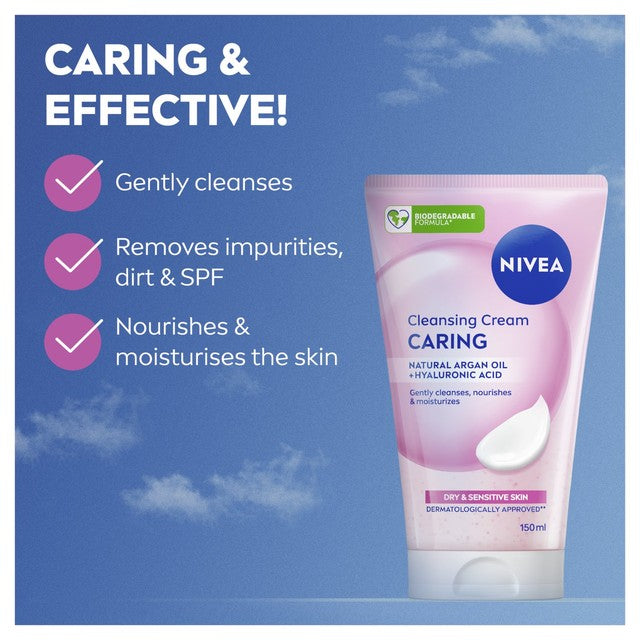 Nivea Gentle Cream Face Wash for Dry Skin 150ml, imported from the UK