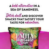 Emily Veg Crisps Rainbow Roots Sweet Potato, Carrot & Beetroot vegetable crisps 30g - British product