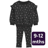 M&S Floral Sweat Outfit Grey 9-12 Months, imported from the UK