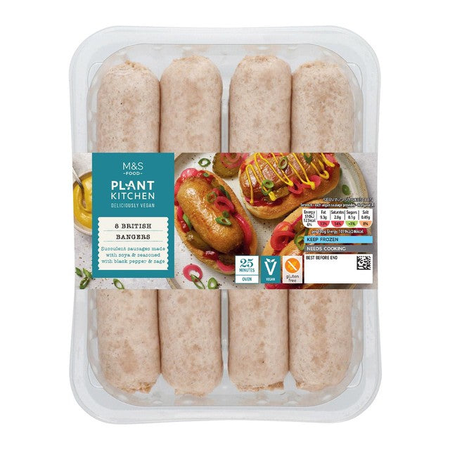 M&S Plant Kitchen Vegan Sausages 400g, imported from the UK