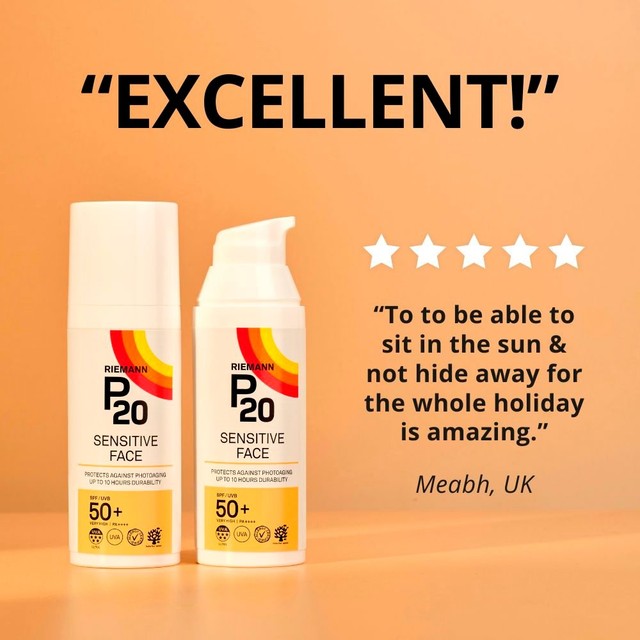 Riemann P20 Sensitive SPF 50+ sun cream 100ml, imported from the UK