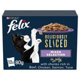 Felix wet cat food mixed selection in jelly 12 x 80g multipack - British product
