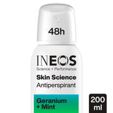 INEOS Skin Science Antiperspirant Deodorant Geranium & Mint Antiperspirant Spray 200ml