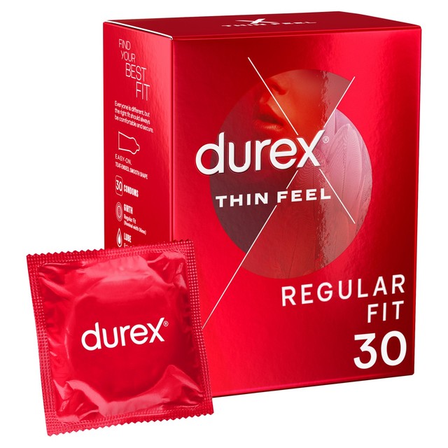 Durex Thin Feel Condoms Enhanced Sensitivity Regular Fit 30 pack - British product