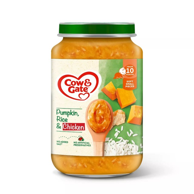 Cow & Gate pumpkin chicken rice baby food meal jar 200g - British product