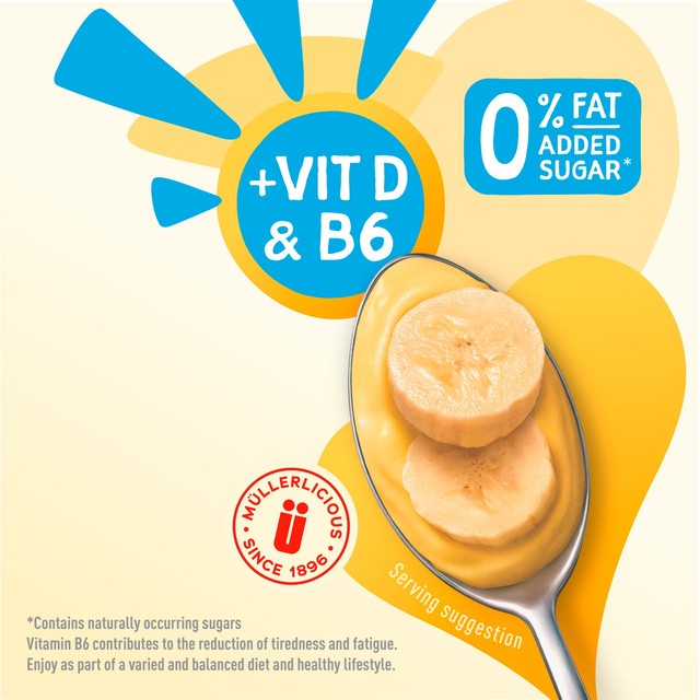 Müller Light Banana and Custard yogurt 160g, imported from the UK