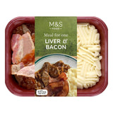 M&S liver and bacon ready meal 450g, imported from the UK