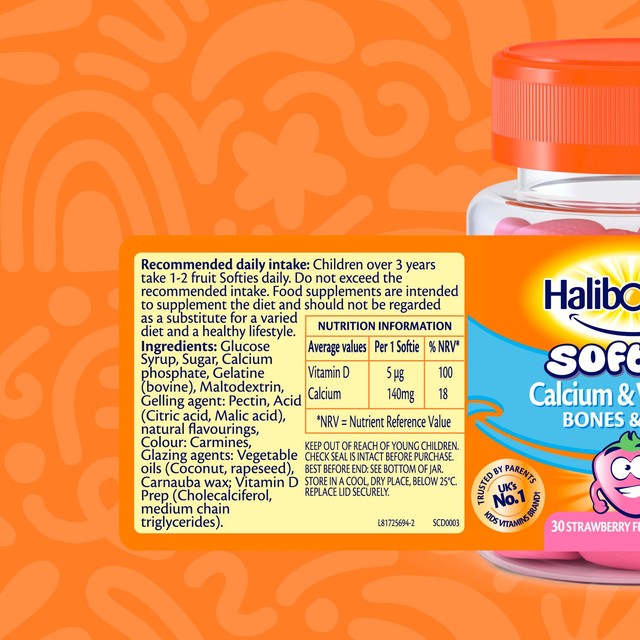 Haliborange kids vitamin gummies strawberry flavour 30 per pack, UK version