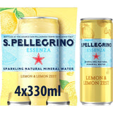 San Pellegrino Essenza Lemon Flavoured Sparkling Mineral Water 4 x 330ml