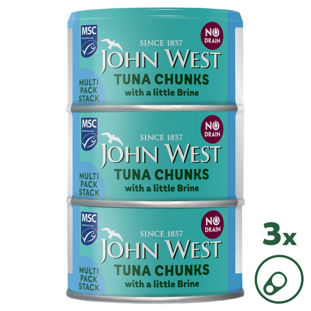 John West no drain tuna chunks 3x100g, UK version