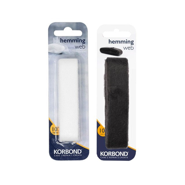 Korbond Hemming Web Twin Pack Black and White 10m, UK version