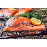 Russell's organic salmon fillets 240g, imported from the UK